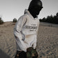 (Dirty Grey) "MUNITIONS" Distressed Hoodie