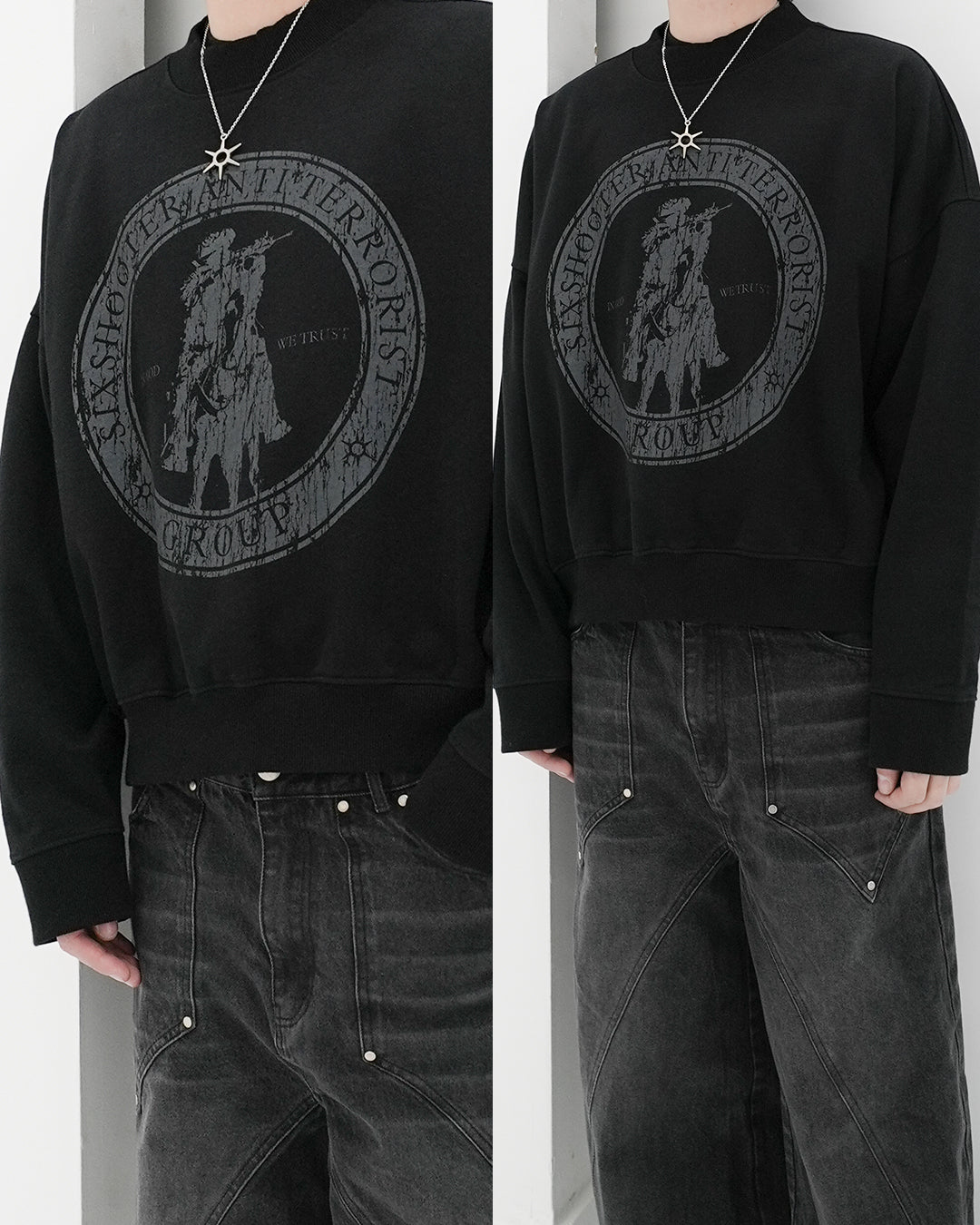 "ANTI TERRORIST" CREW NECK