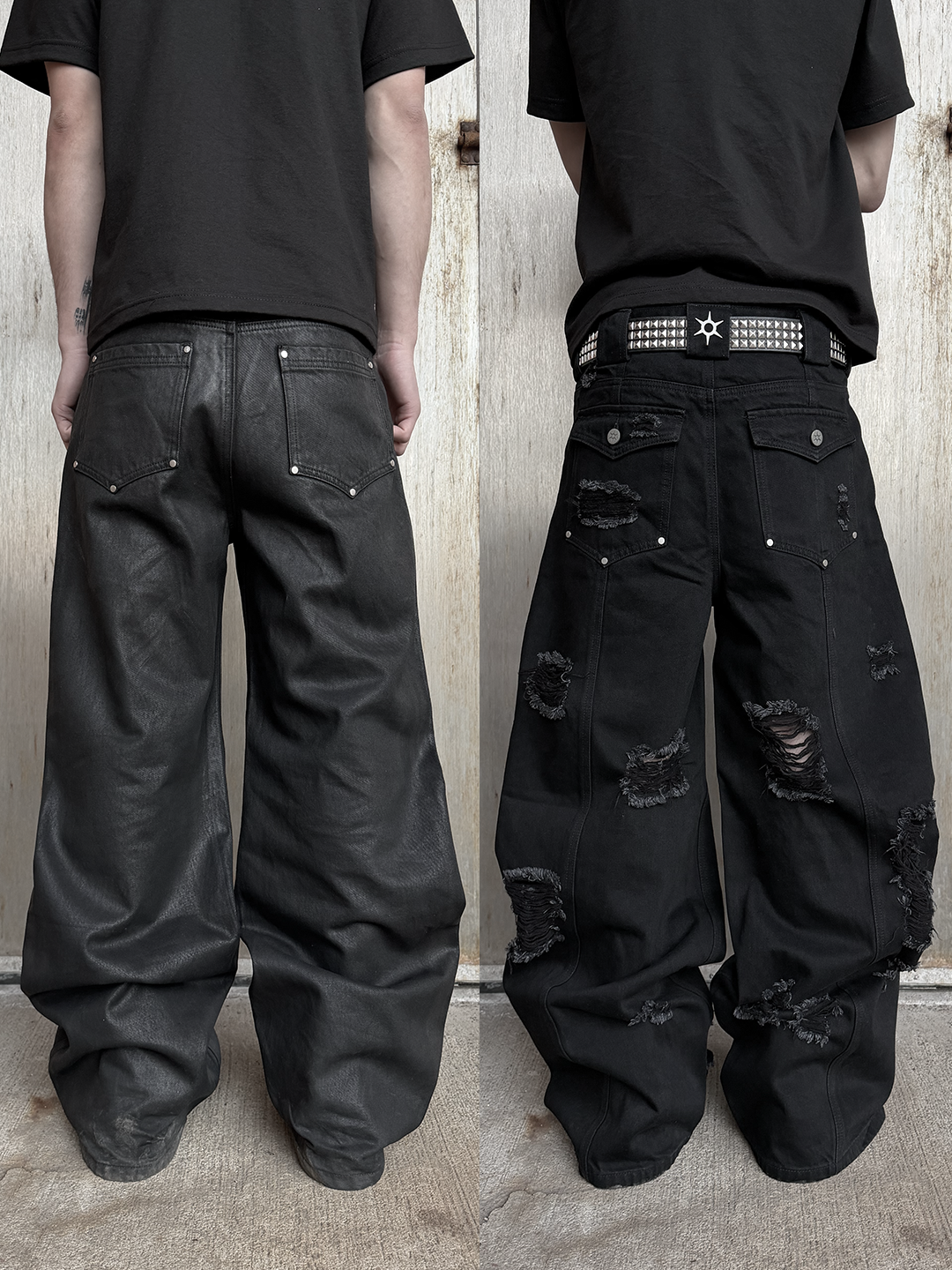 "RIOT" DISTRESSED JEANS