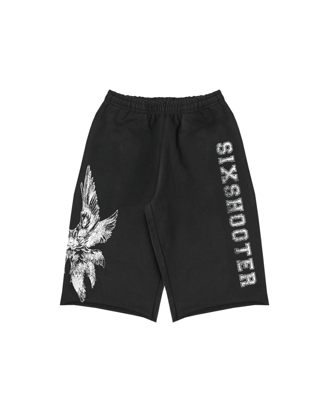 "SERAPH" BAGGY SWEAT SHORTS (BLACK)