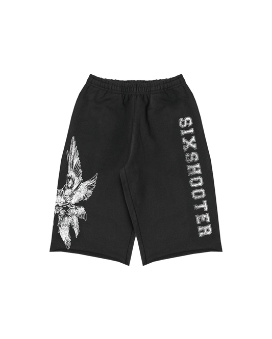 "SERAPH" BAGGY SWEAT SHORTS (BLACK)
