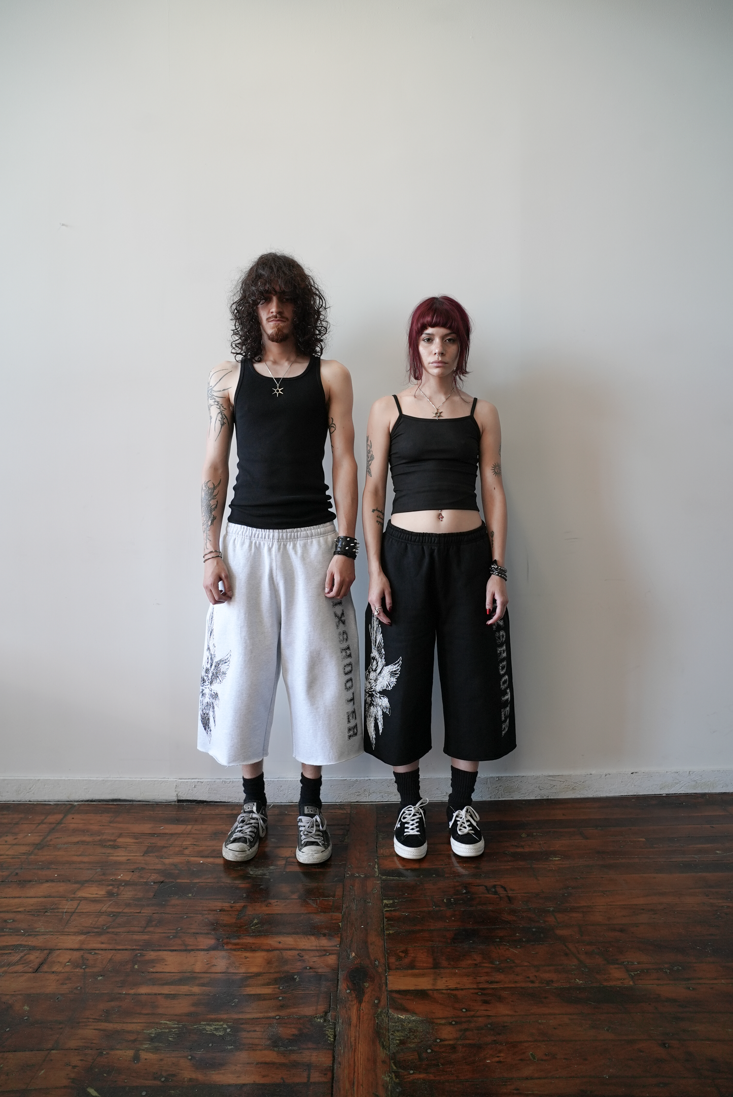 "SERAPH" BAGGY SWEAT SHORTS (BLACK)