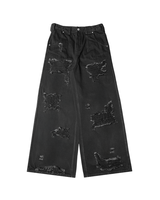 "RIOT" DISTRESSED JEANS