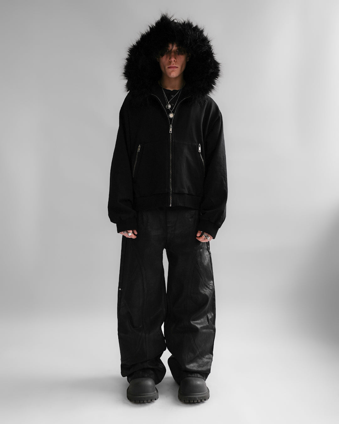 Fur Zip Up Hoodie