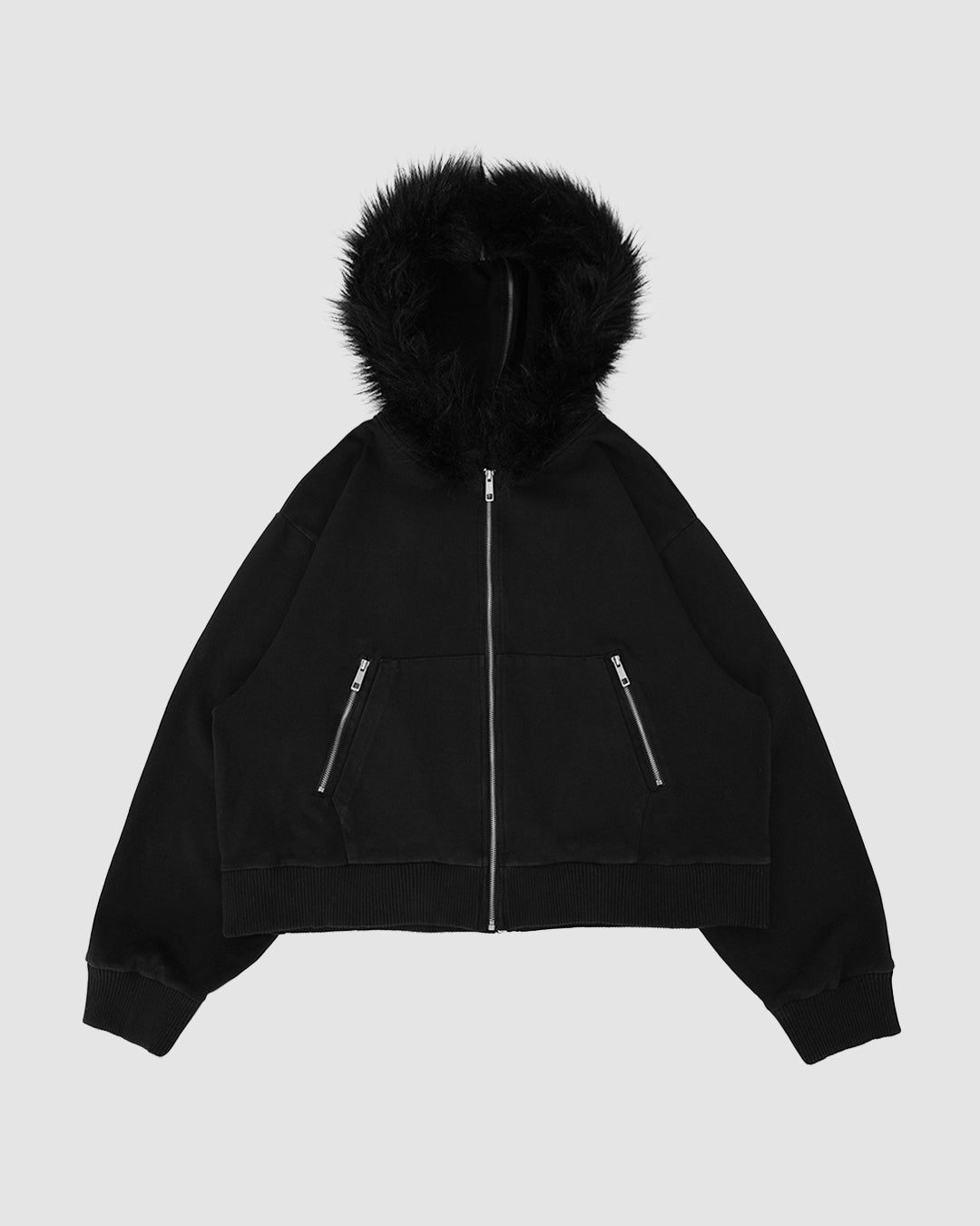 Fur Zip Up Hoodie